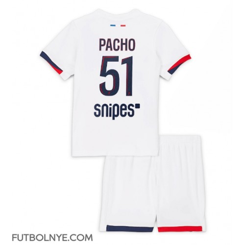 Camiseta Paris Saint-Germain Willian Pacho #51 Visitante Equipación para niños 2025-26 manga corta (+ pantalones cortos)